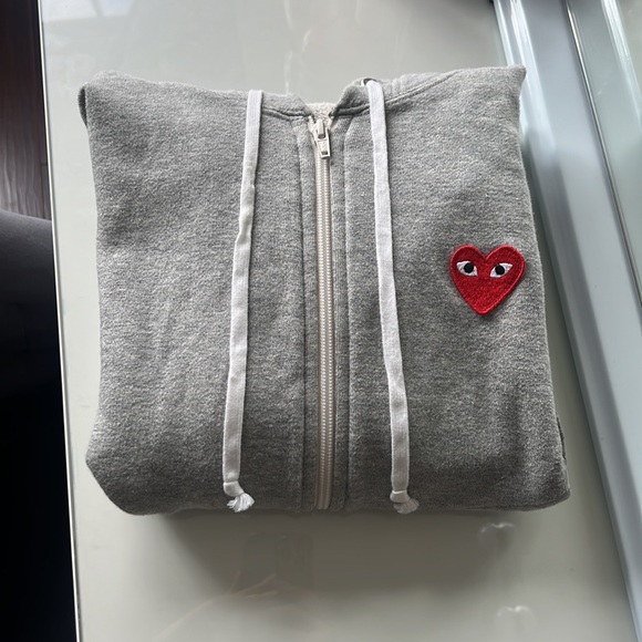 Selling a Comme Des Garçons Play Embroider Heart Zip-Up Hoodie -price negotiable - Picture 1 of 8